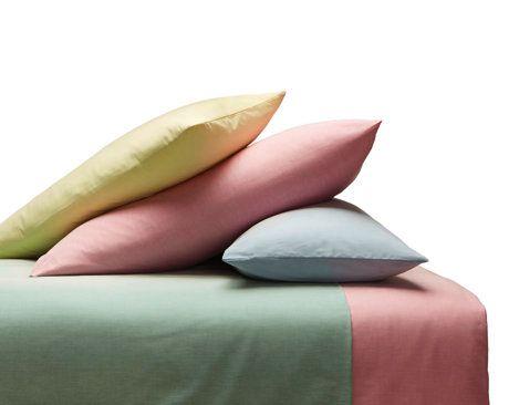 COTONEA Linen chambray Bedding pastel blue