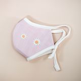  Khẩu trang thêu dây rút | Embroidery mask | Daisy | Mauve | CHOI SEWING 