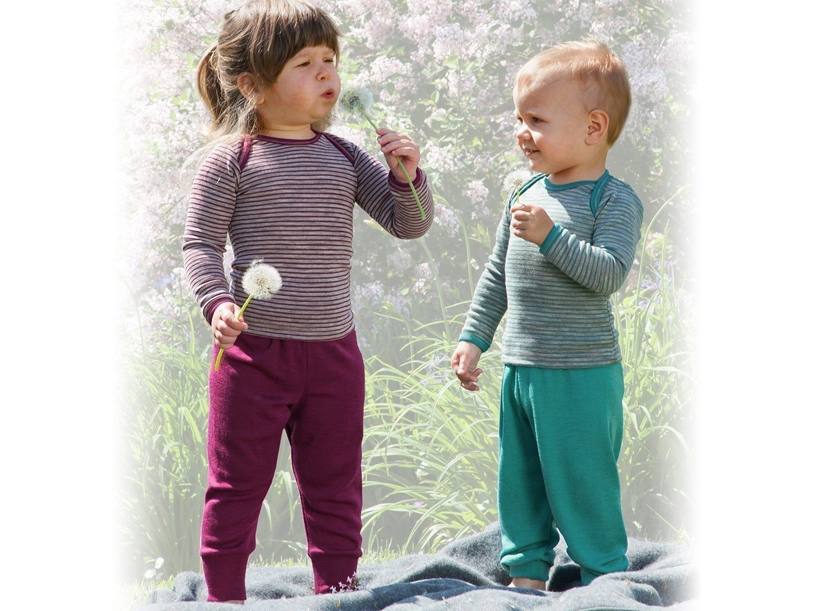 ENGEL Áo dài tay đắp vai 70% Merino wool 30% silk Light grey/orchid
