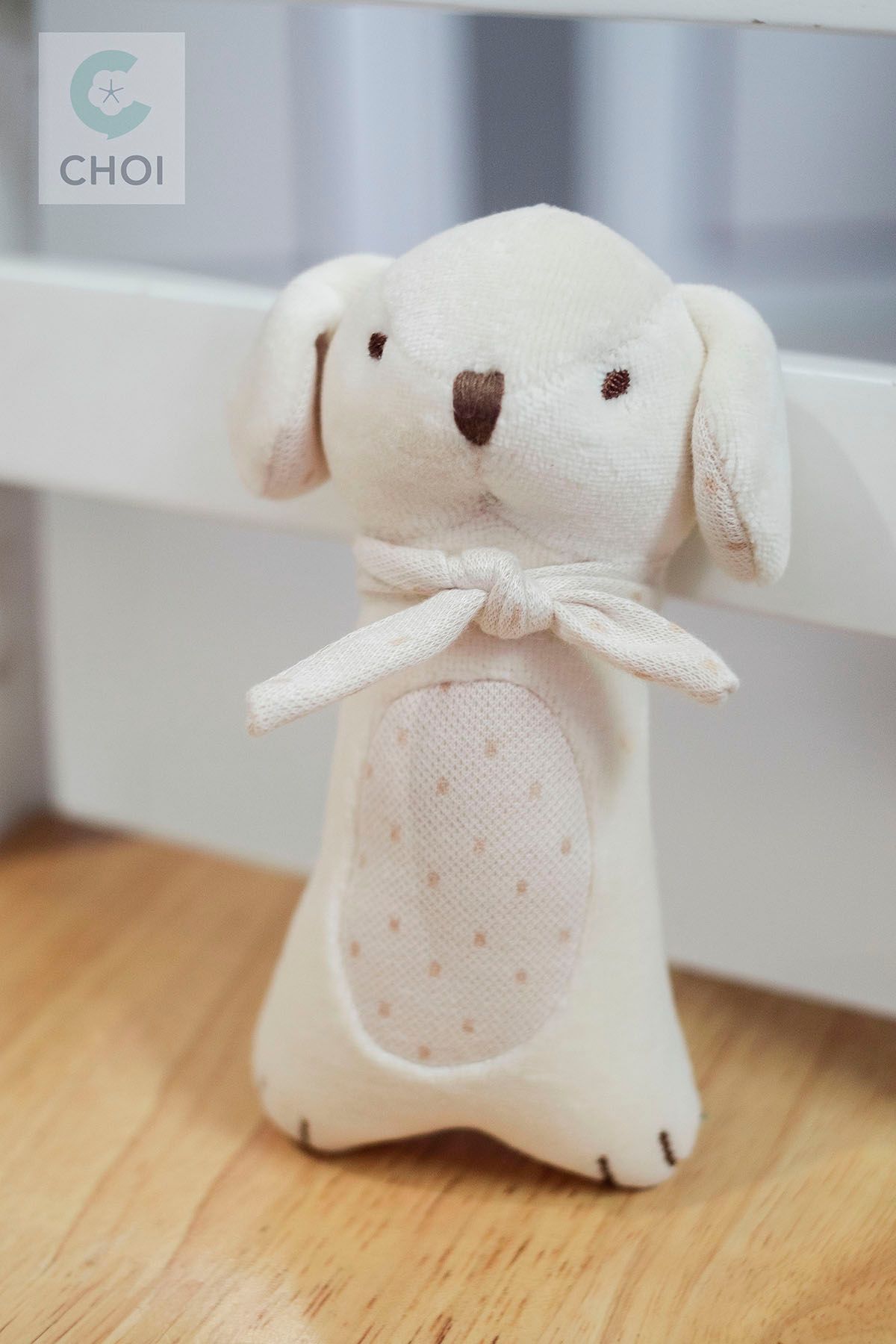 JOHN N TREE Baby Puppy handle rattle 17cm