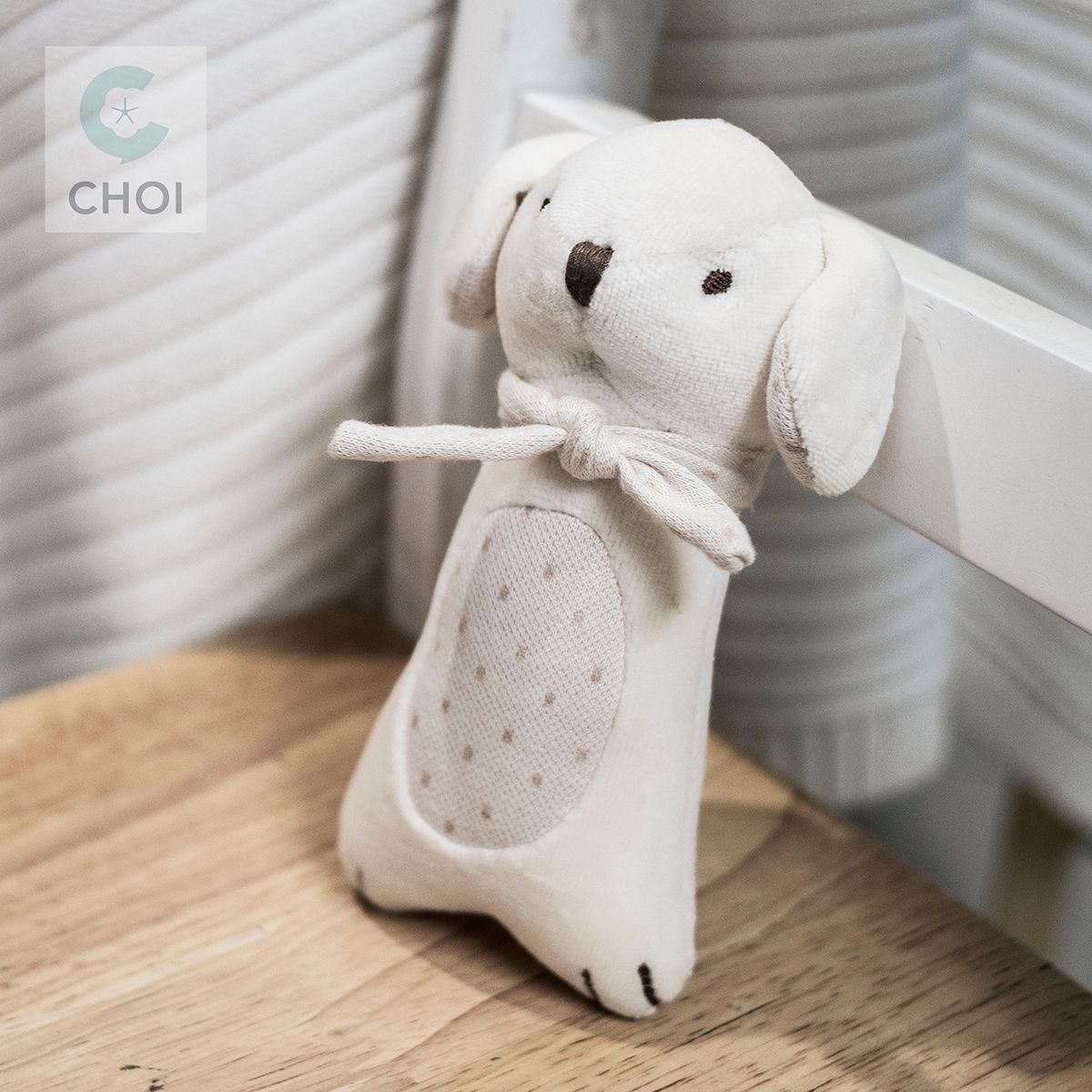 JOHN N TREE Baby Puppy handle rattle 17cm