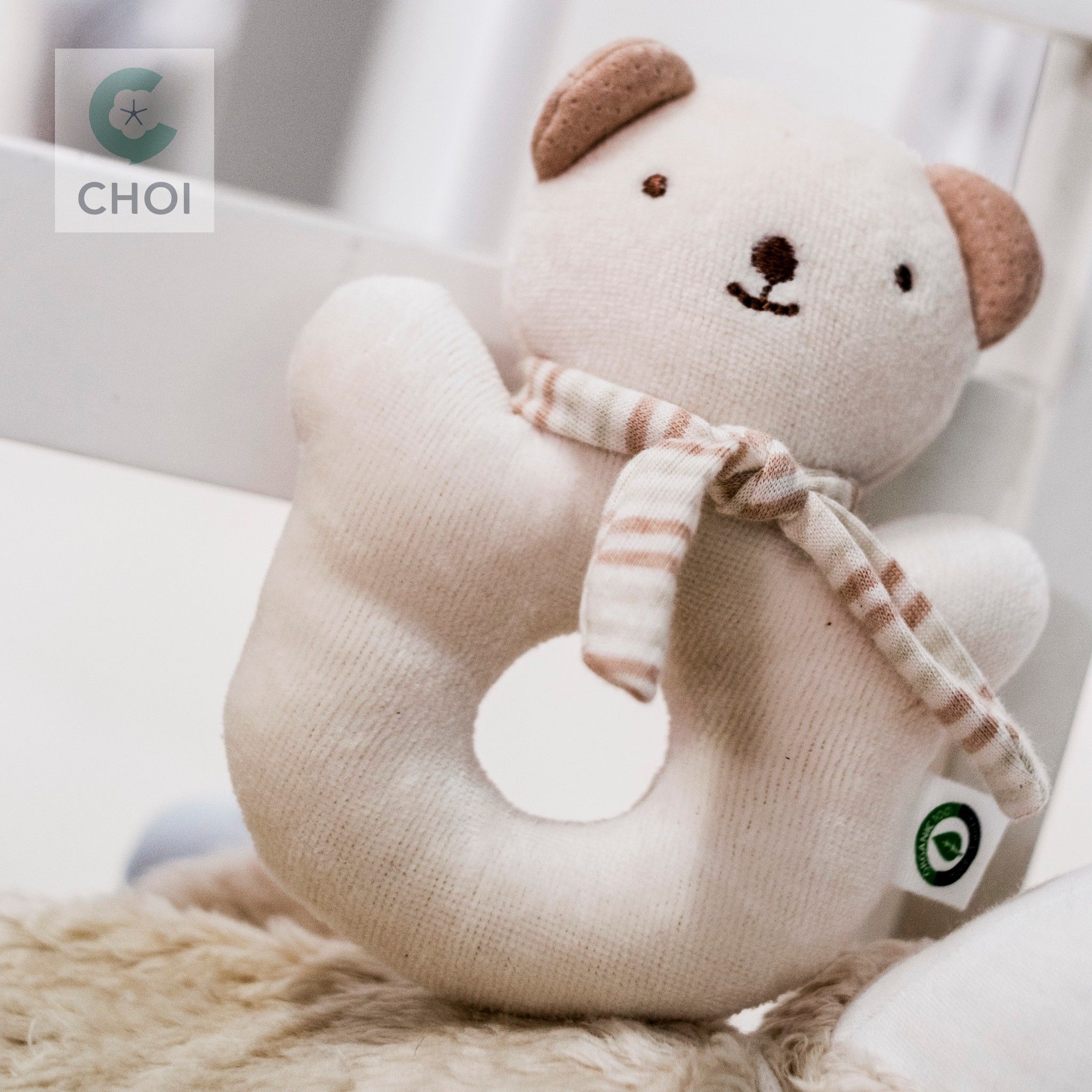 JOHN N TREE Baby Bear rattle 13cm