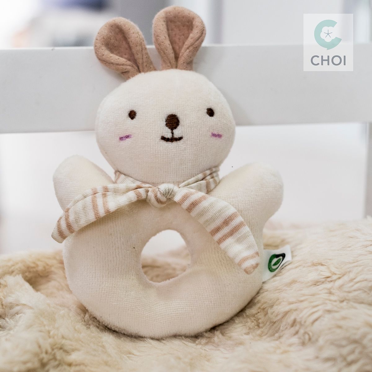 JOHN N TREE Baby Rabbit rattle 13cm
