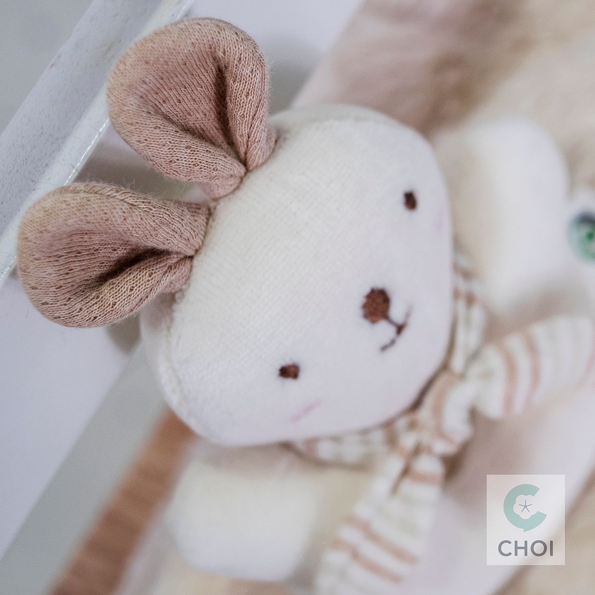 JOHN N TREE Baby Rabbit rattle 13cm