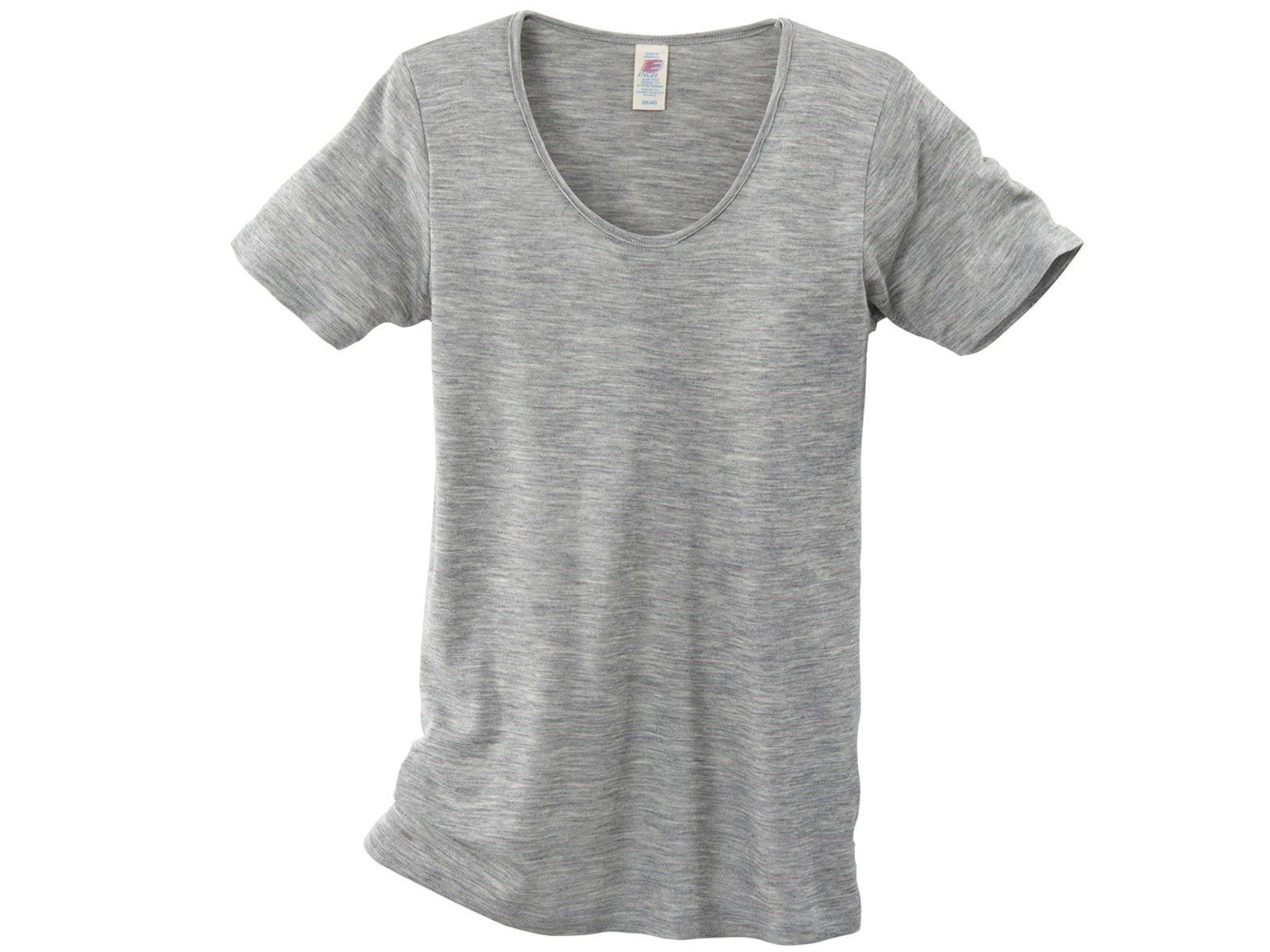 ENGEL Áo ngắn tay phụ nữ 70% Merino wool 30% Silk Light grey