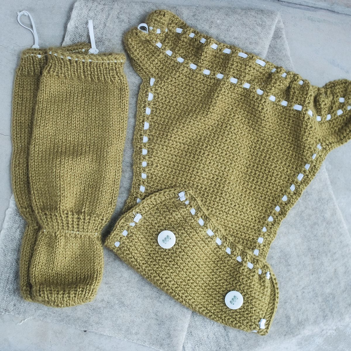 CHOI KNITTED Tất ống Alpaca Green