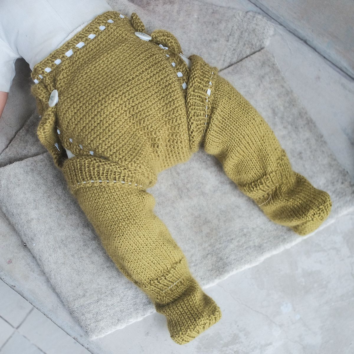  CHOI KNITTED Tất ống Alpaca Green 