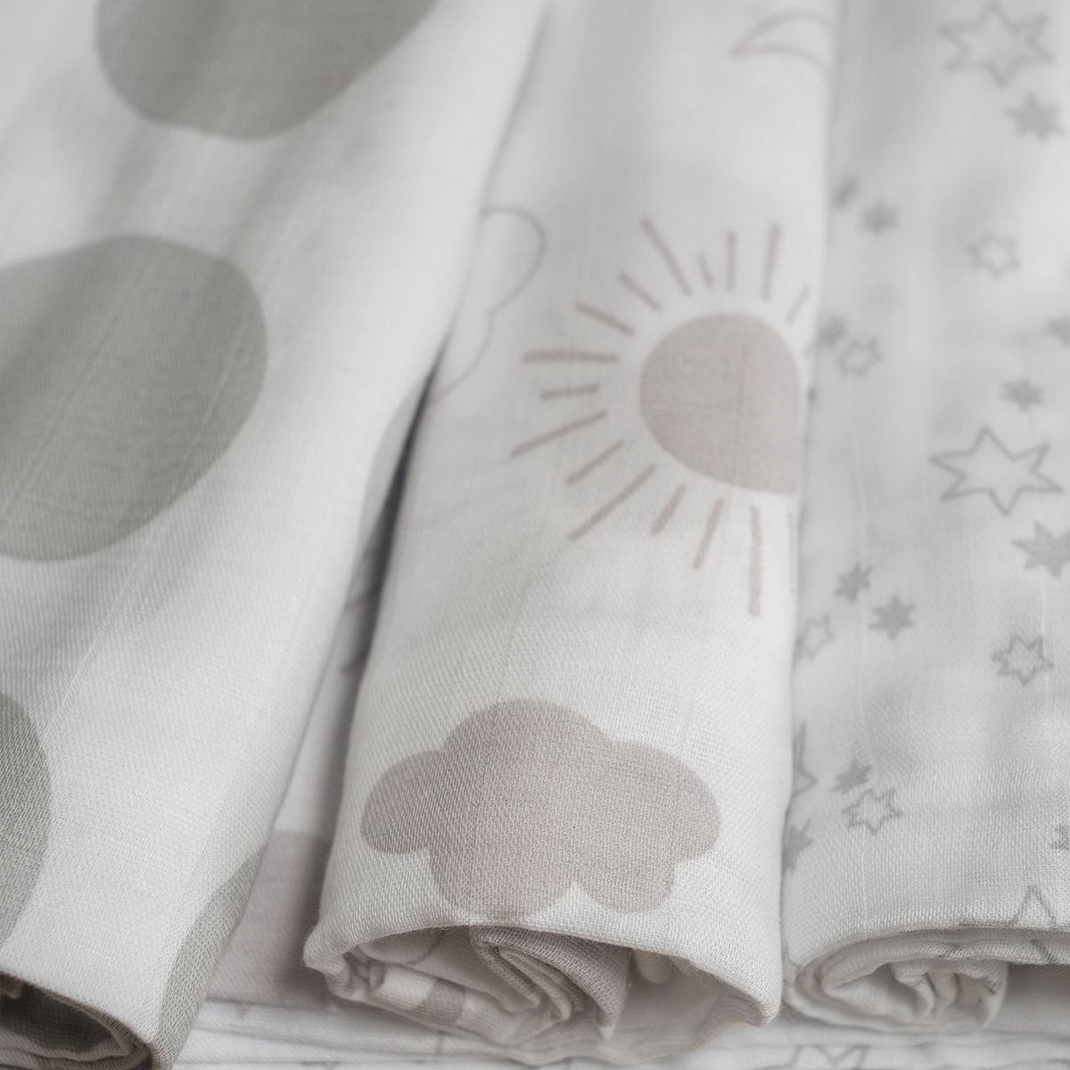 HANS NATUR Khăn xô họa tiết Grey 75x75cm