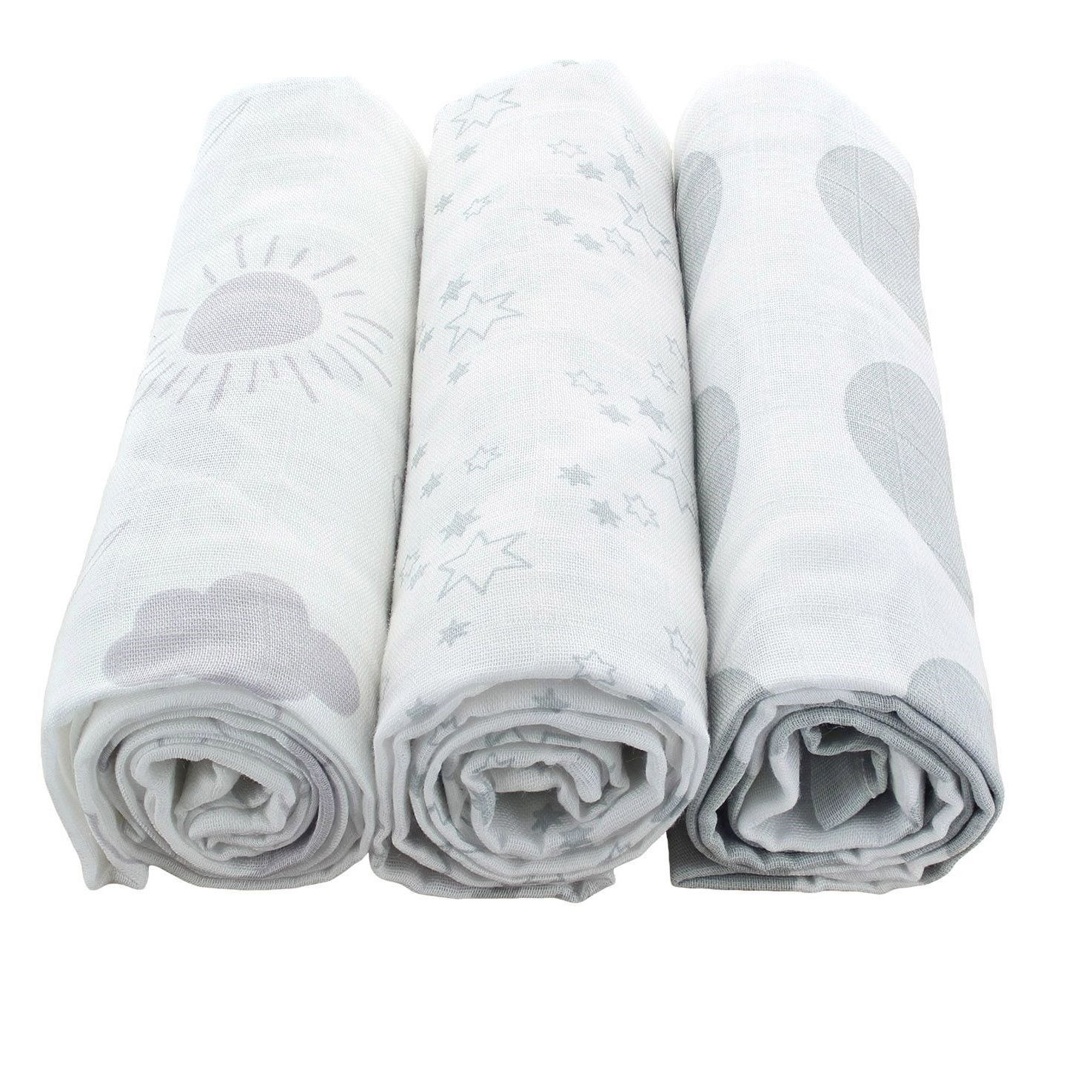 HANS NATUR Khăn xô họa tiết Grey 75x75cm