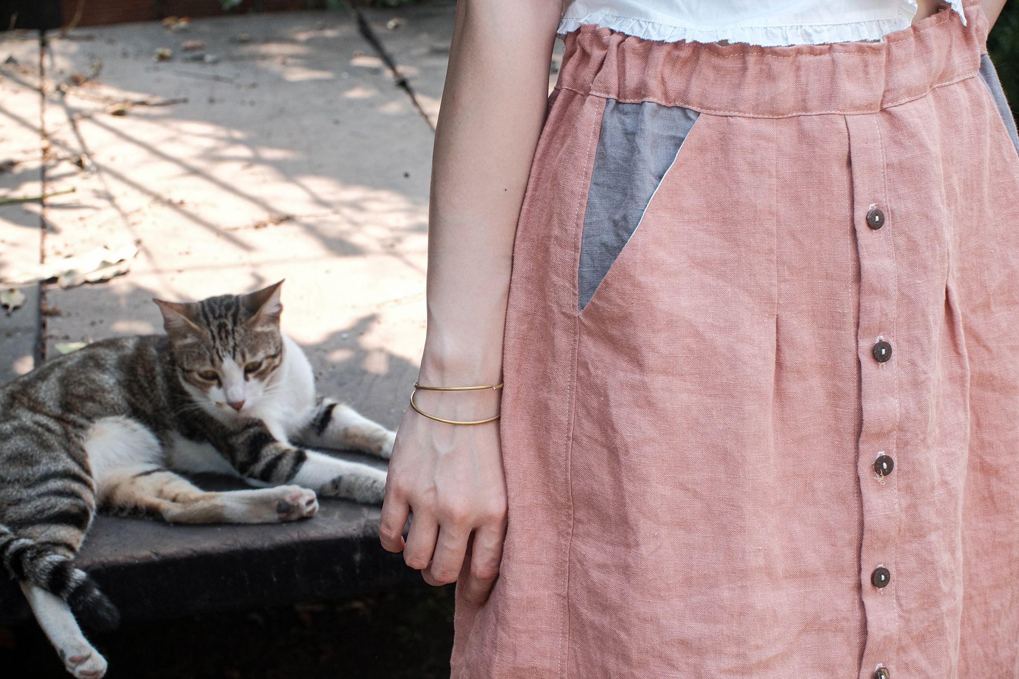 Chân váy linen cài nút | Linen skirt | CHOI SEWING | PRE-ORDER