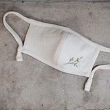  LAST STOCK - Khẩu trang thêu dây rút | Embroidery mask | Green tea leaf | Nature | CHOI SEWING 