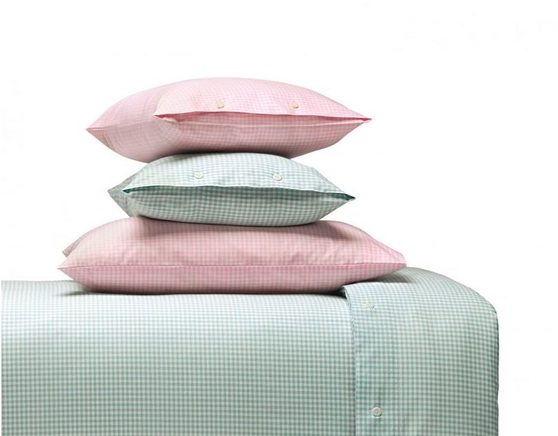 COTONEA Linen Children Bedding Vichy caro Light blue