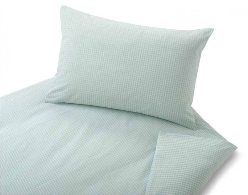 COTONEA Linen Children Bedding Vichy caro Light blue