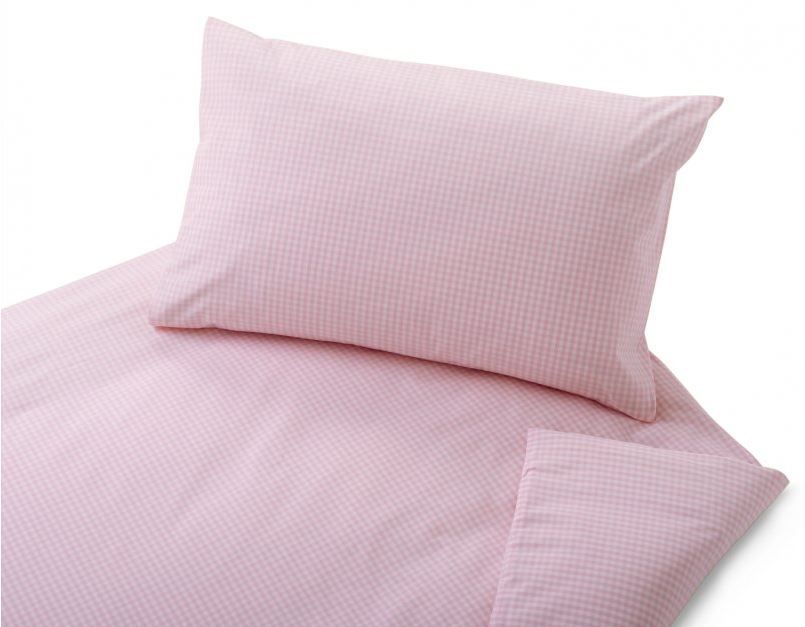 COTONEA Linen Children Bedding Vichy caro Rose