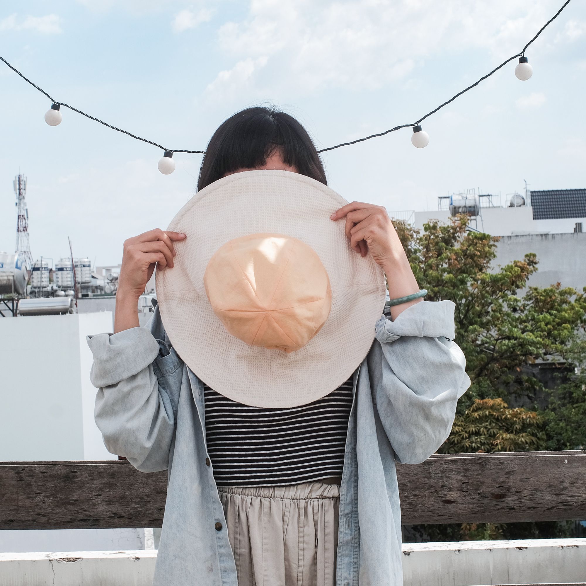 CHOI HANDMADE Nón vành xoè lá sen 2 mặt Lotus hat