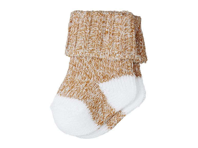 LUPILU Set 2 đôi tất dày, lật cổ màu nâu