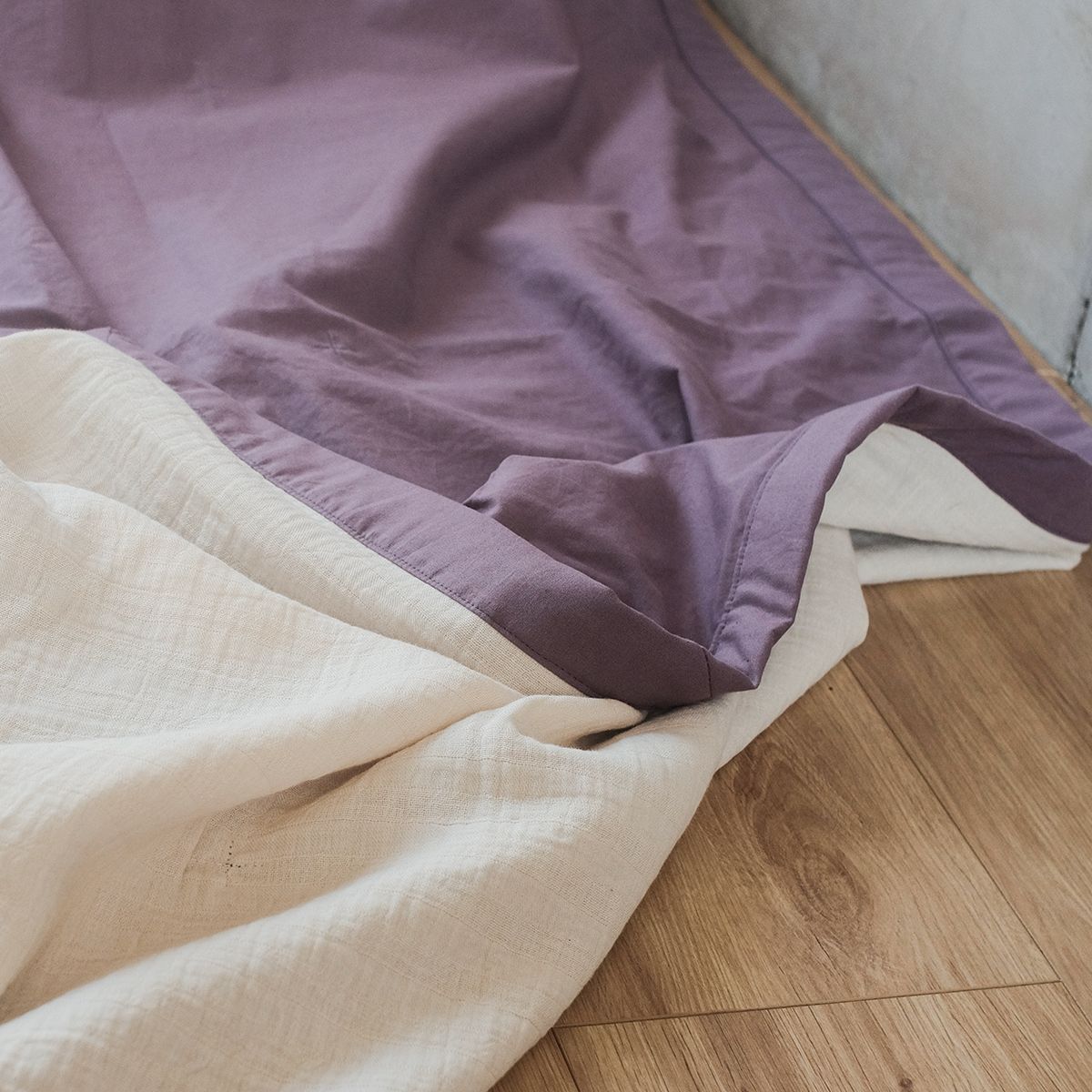COTONEA Chăn 2 lớp Cotton linen/Musselin màu Lilac