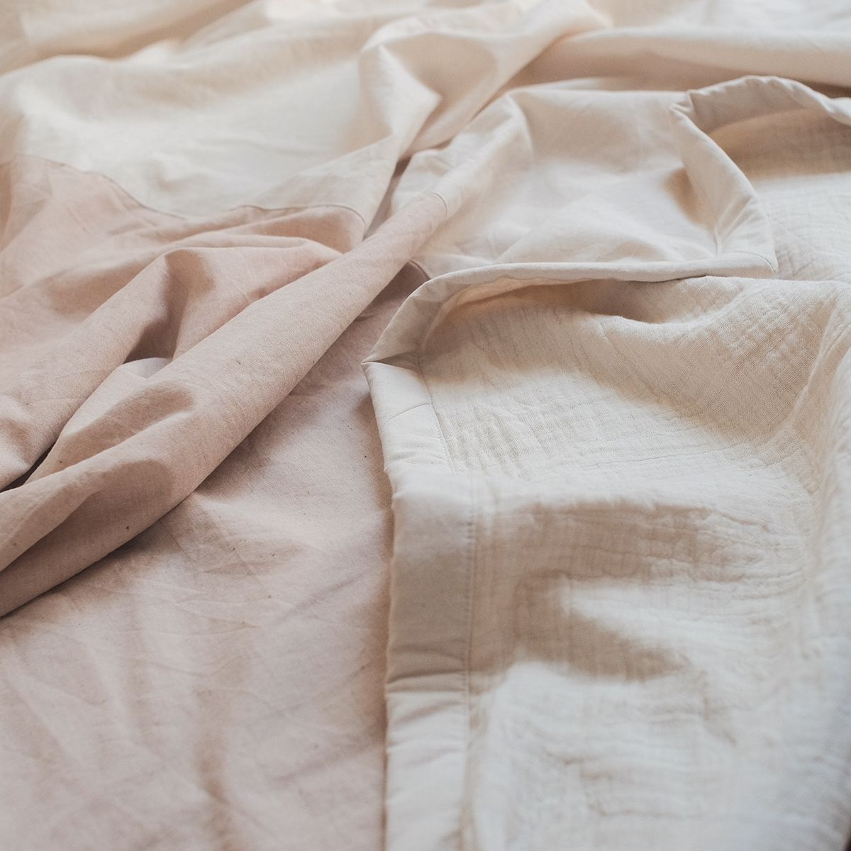 COTONEA Chăn 2 lớp Cotton linen/Musselin màu Pure cotton/Nature