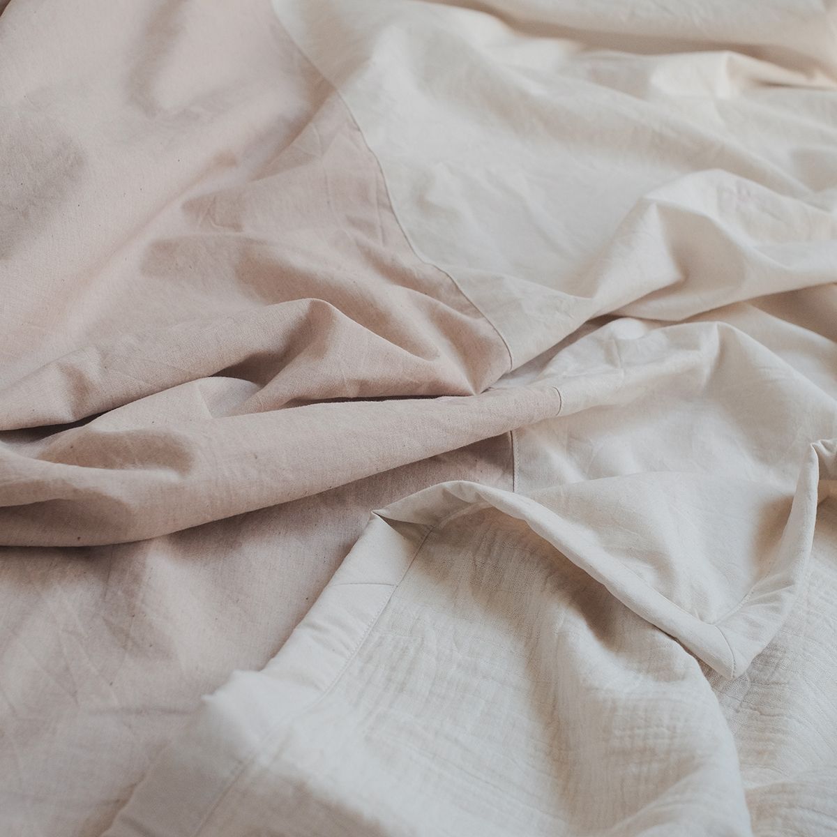 COTONEA Chăn 2 lớp Cotton linen/Musselin màu Pure cotton/Nature
