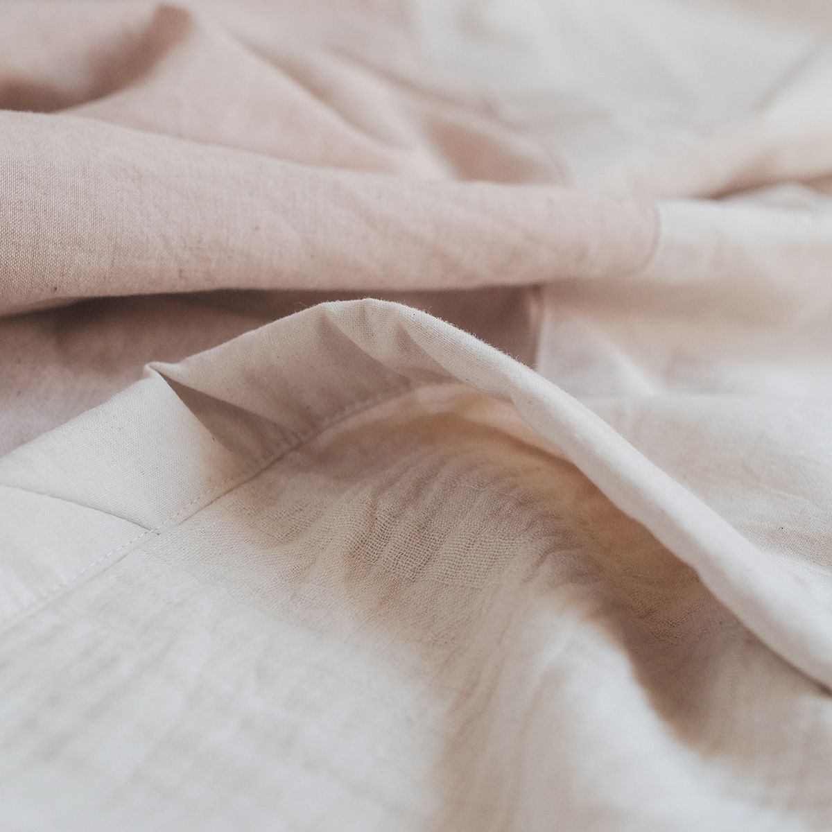 COTONEA Chăn 2 lớp Cotton linen/Musselin màu Pure cotton/Nature