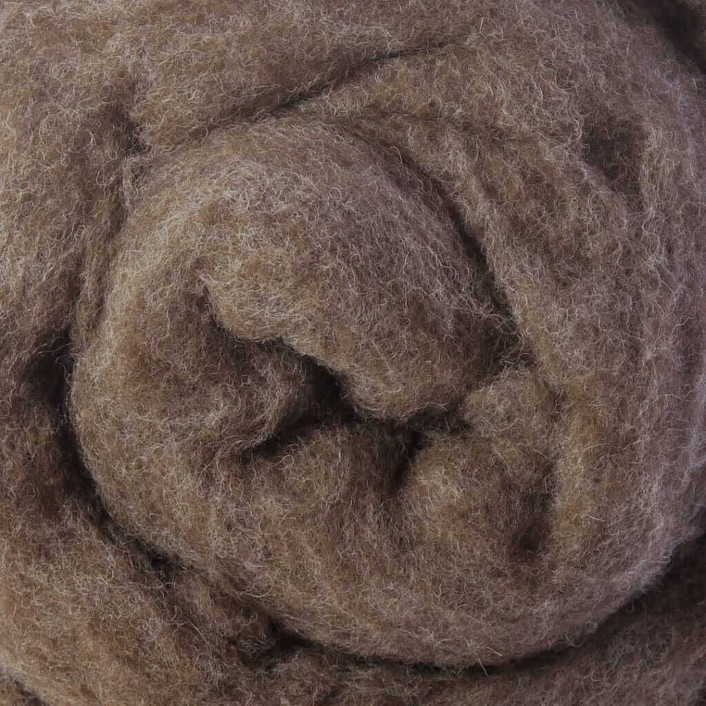  Lông cừu chải thô màu nâu tự nhiên | Undyed brown carded wool | MEANINGFUL CRAFTS 