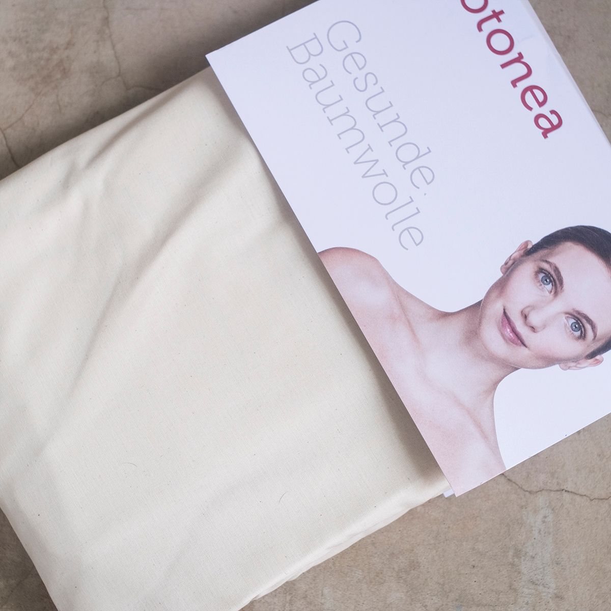 COTONEA Drap cotton bọc nệm dệt kiểu linen 120x200 cm