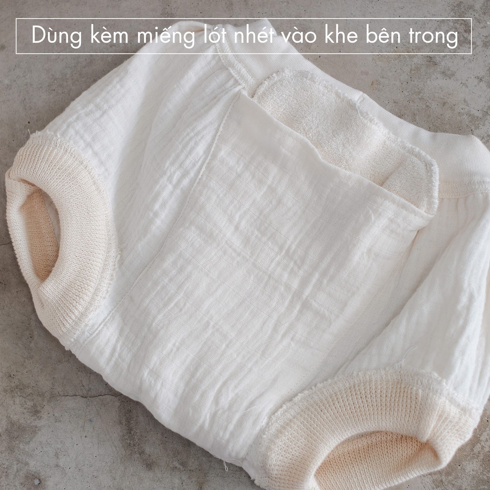 Miếng lót twill/terry 4 lớp dùng với quần bỏ tã | CHOI SEWING | READY TO SHIP