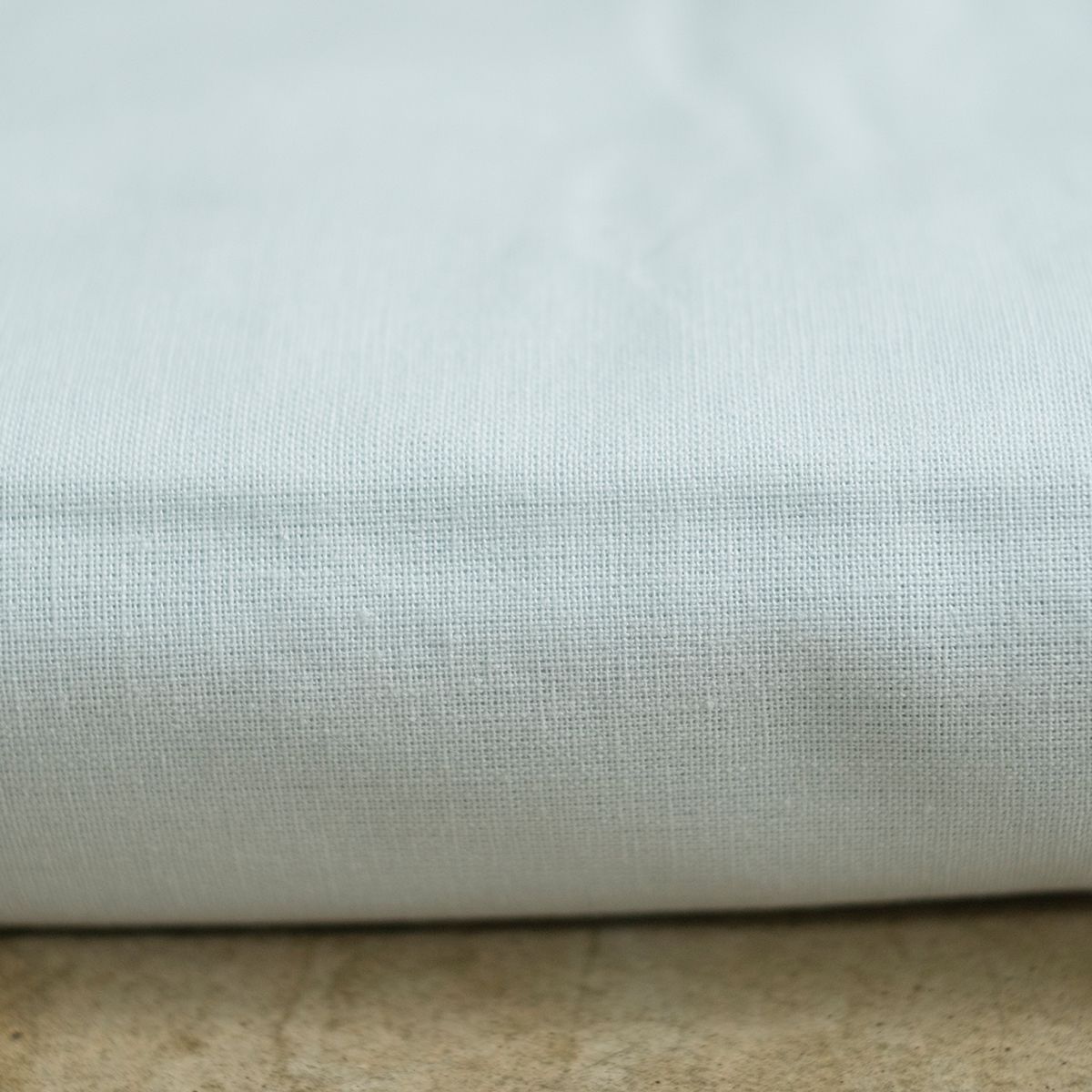 COTONEA Drap cotton bọc nệm dệt kiểu linen Pale blue