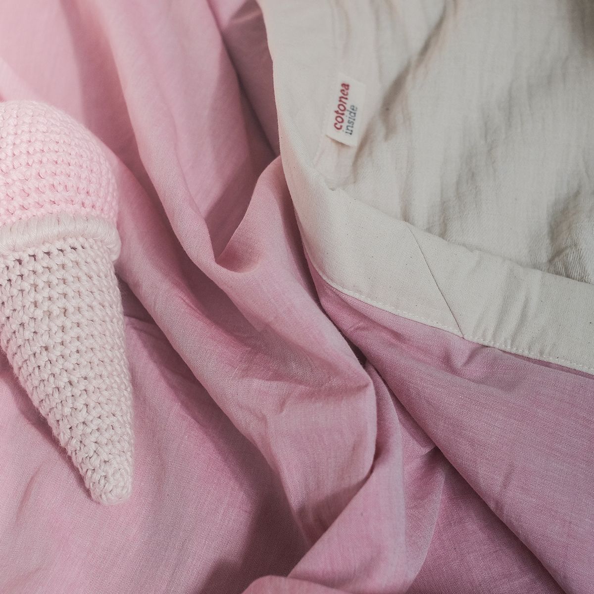 COTONEA Chăn 2 lớp Cotton chambray/Musselin màu Pastel pink