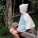  Áo khoác cánh dơi | Poncho | Vichy caro Blue | CHOI SEWING 