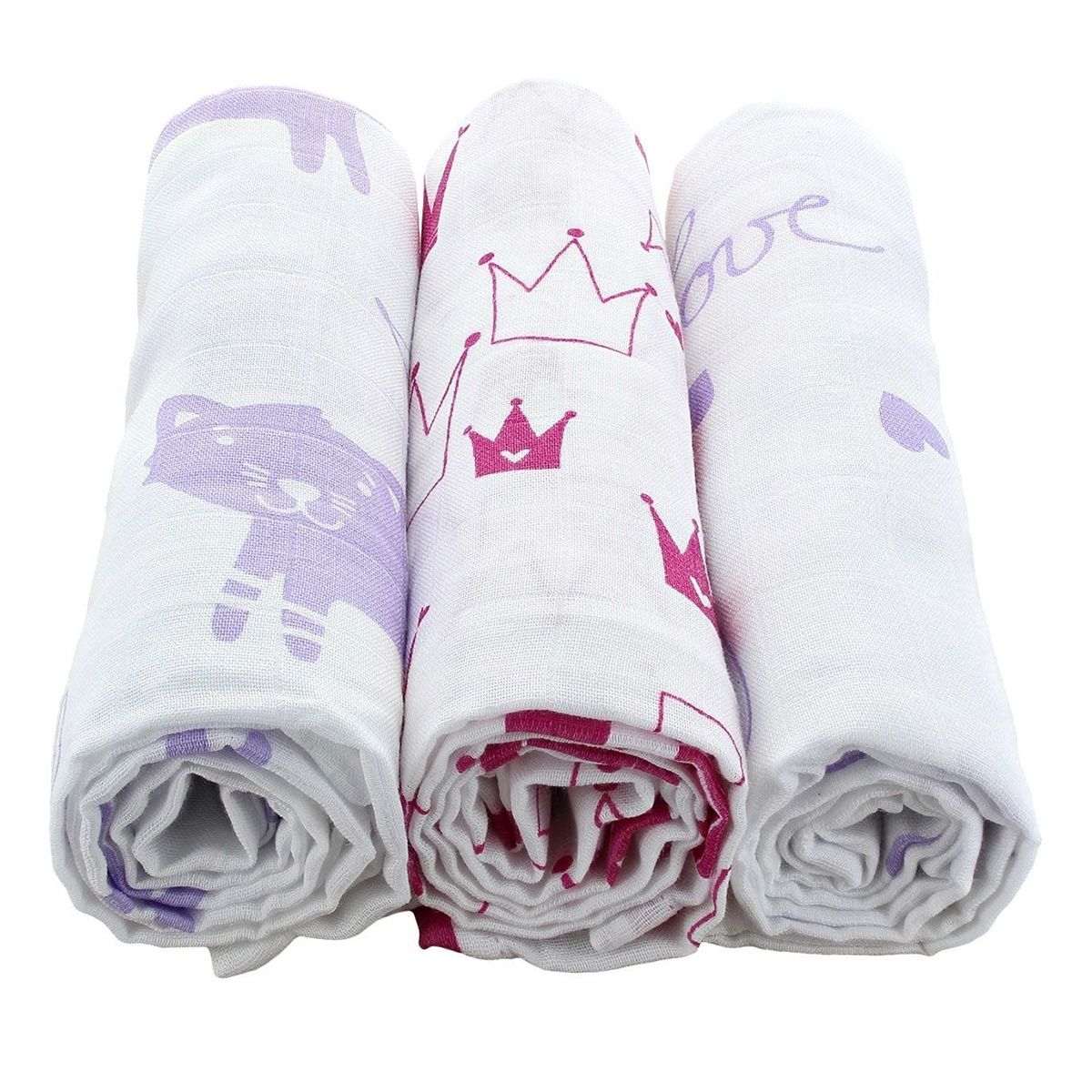 HANS NATUR 1 chiếc khăn xô họa tiết Purple 75x75cm