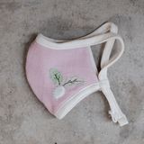  Khẩu trang thêu dây rút | Embroidery mask | Radish | Mauve | CHOI SEWING 