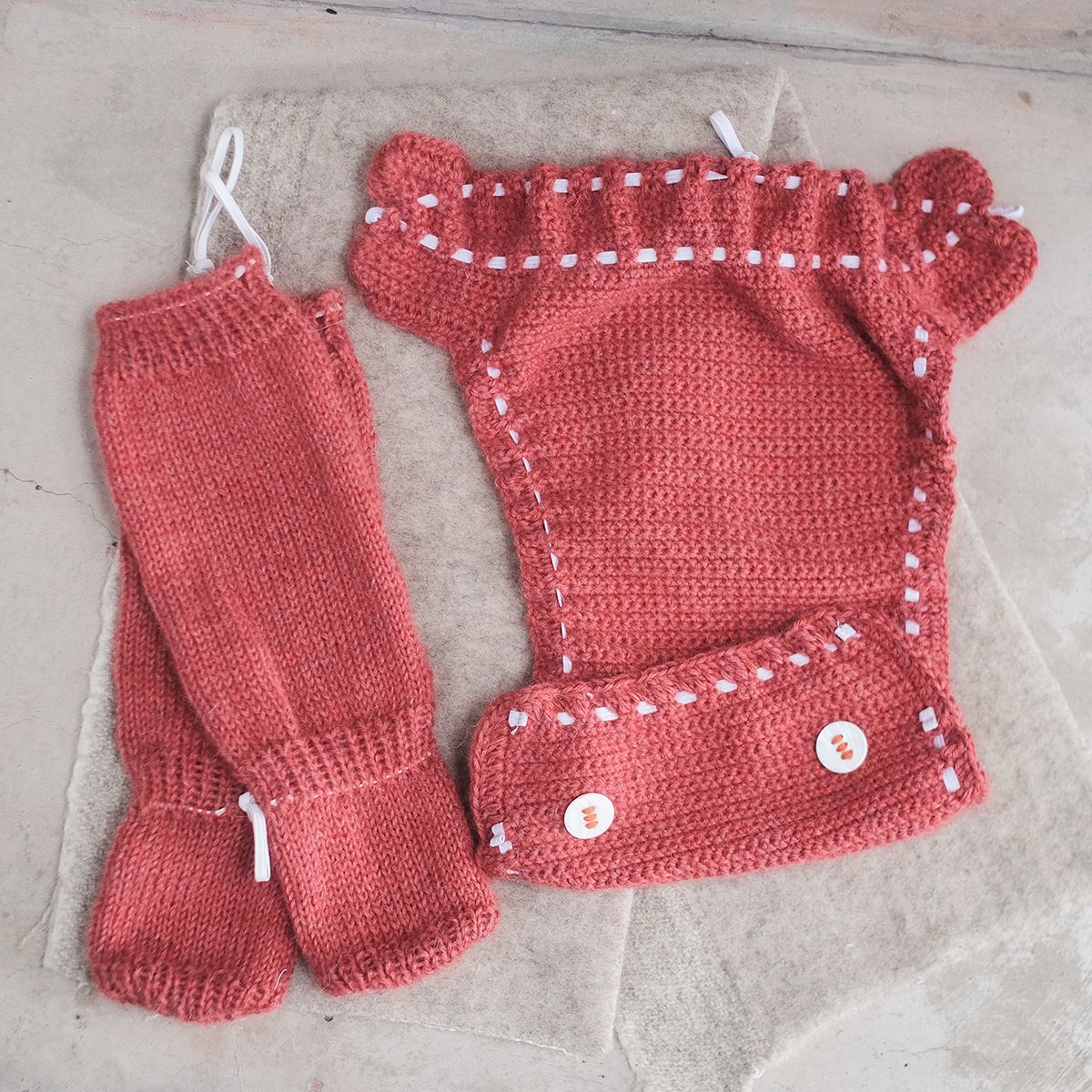 CHOI KNITTED Tất ống Alpaca Red