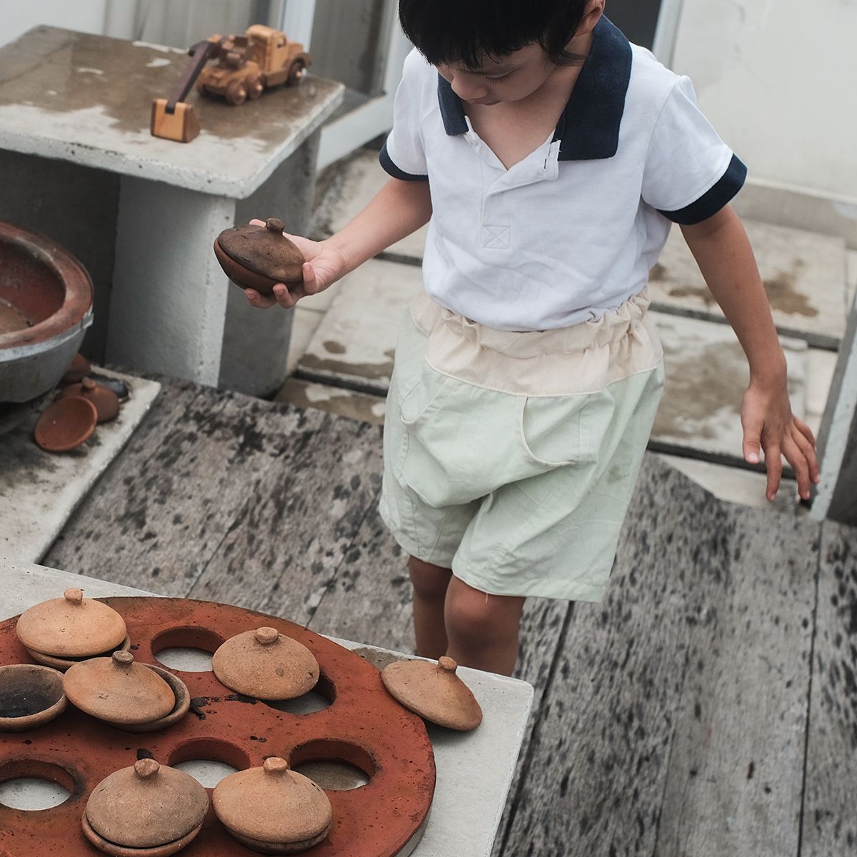 CHOI HANDMADE Quần đùi đáy thụng Harem short Sage