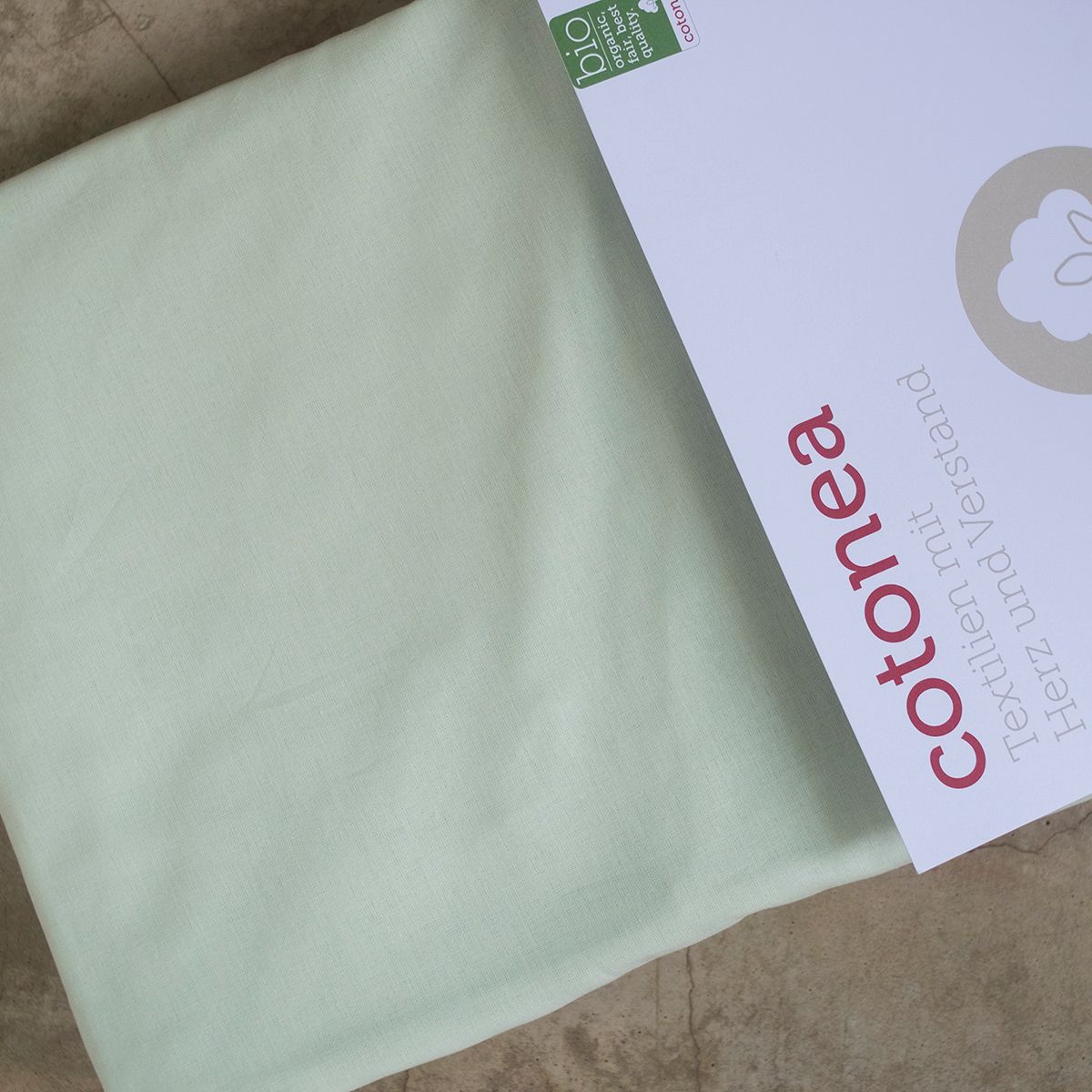 COTONEA Drap cotton bọc nệm dệt kiểu linen 120x200 cm