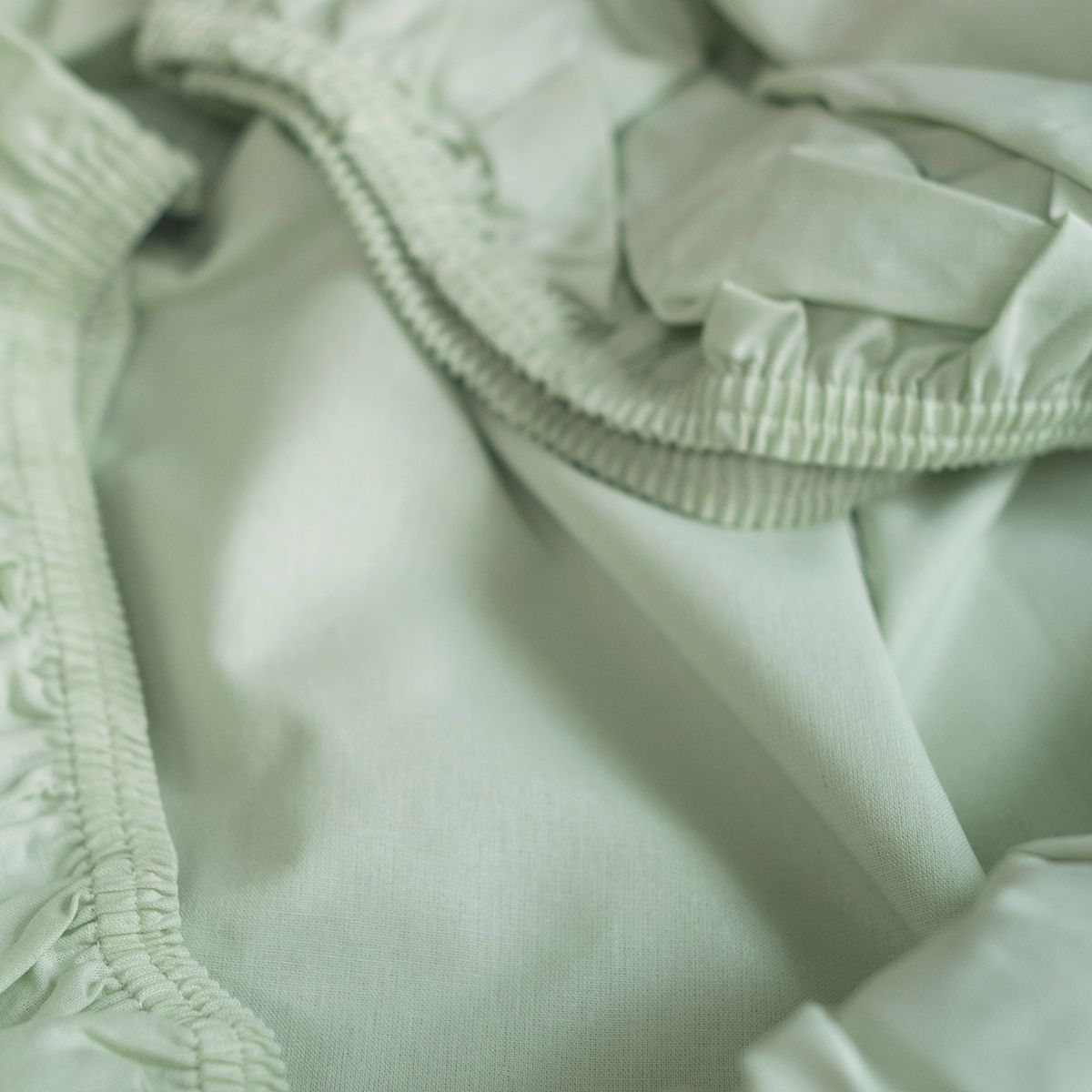 COTONEA Drap cotton bọc nệm dệt kiểu linen Sage