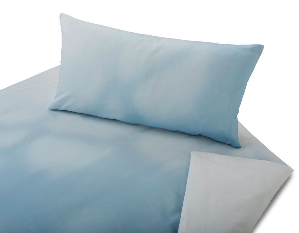 COTONEA Satin blue butterfly bedding