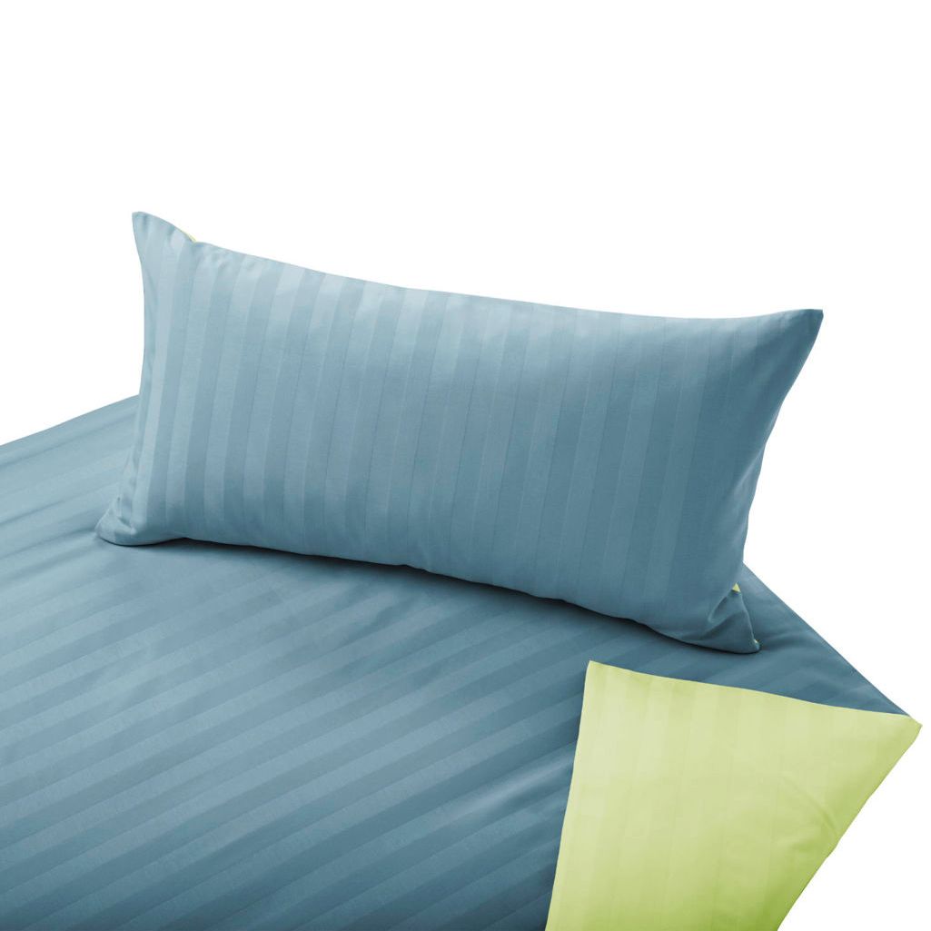 COTONEA Satin Linea Bedding reversible Heaven/Light green