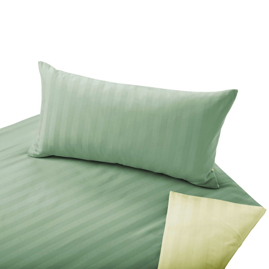 COTONEA Satin Linea Bedding reversible Lime/Kiwi