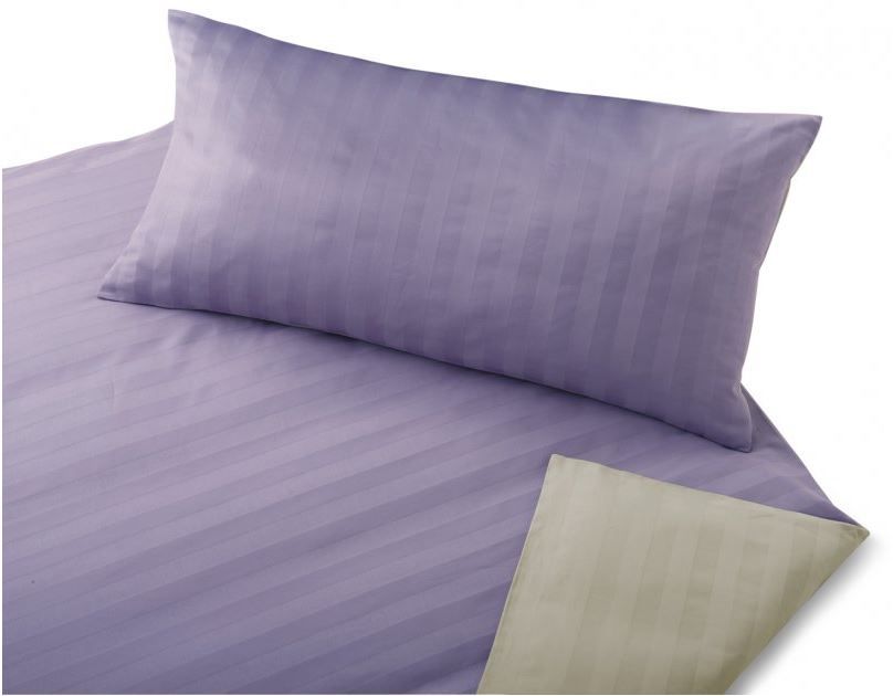 COTONEA Satin Linea Bedding màu lavender + grey