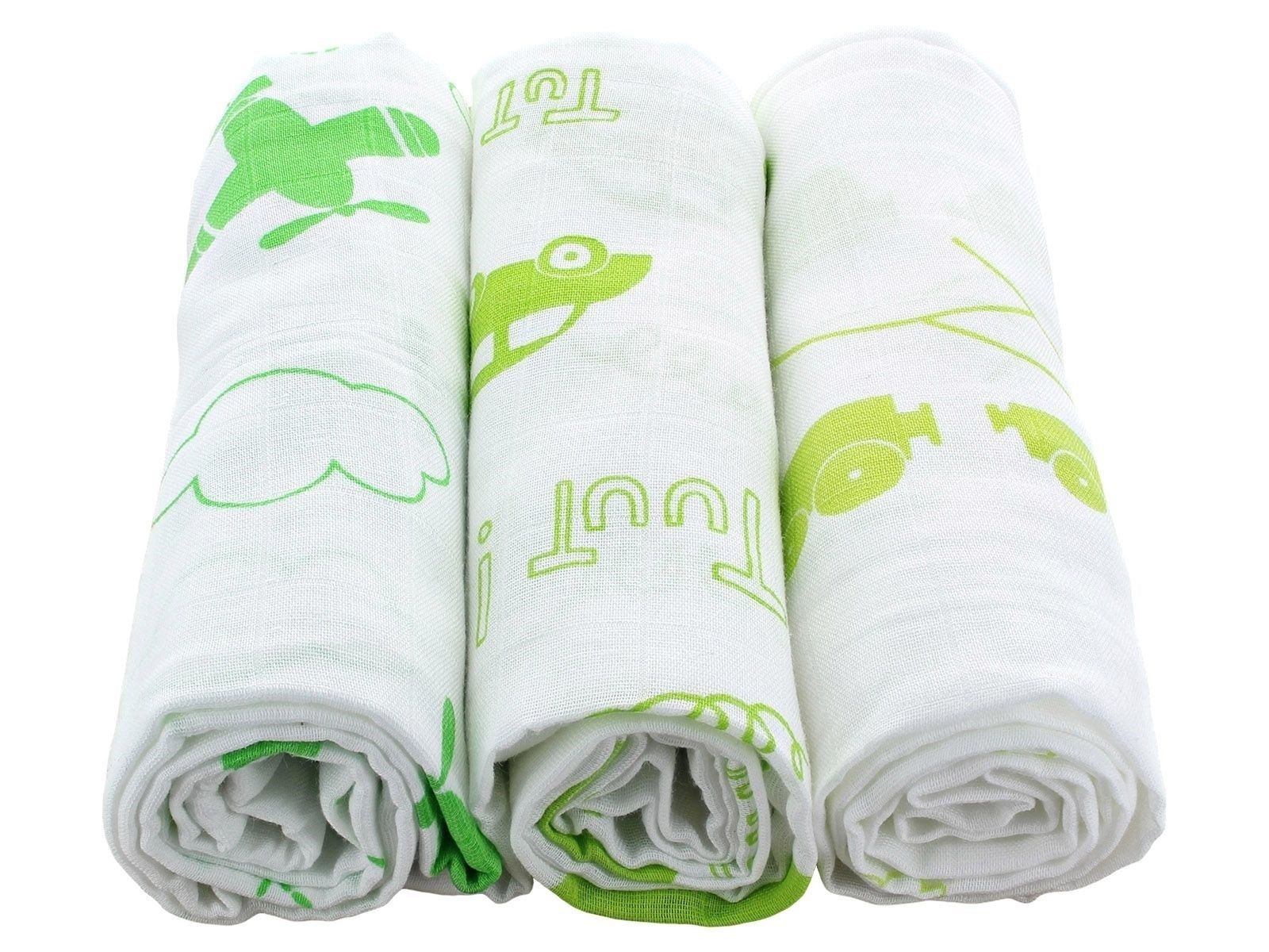 HANS NATUR Khăn xô họa tiết Green 75x75cm