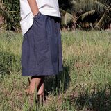  Set áo vạt xéo, quần váy | Azure blue Wrap shirt and skirt pants | CHOI SEWING 