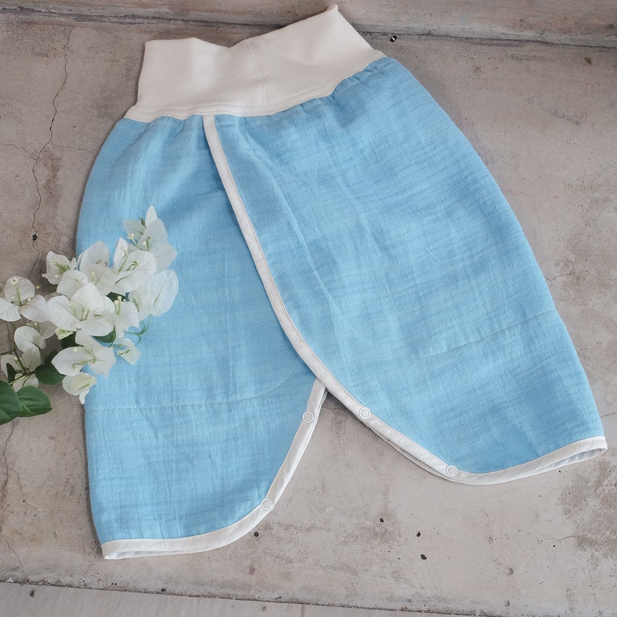  CHOI HANDMADE Quần Samurai | Quần vạt xéo | Split pant Musselin Sky blue 