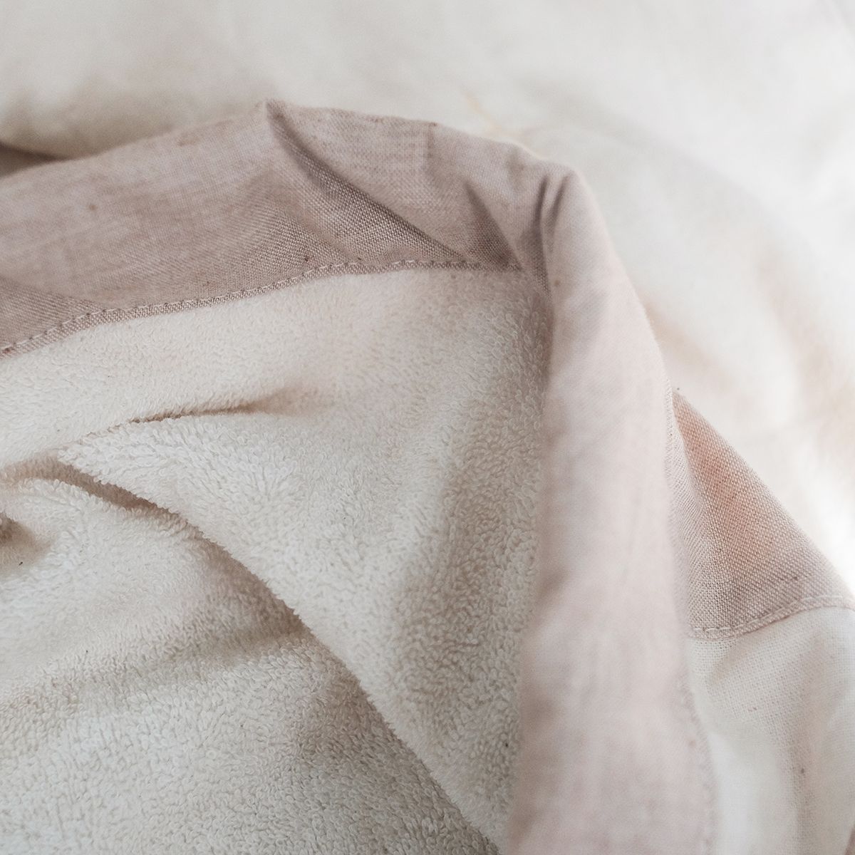 COTONEA Chăn 2 lớp Cotton/Terry ghép vải màu bông nguyên bản không tẩy nhuộm