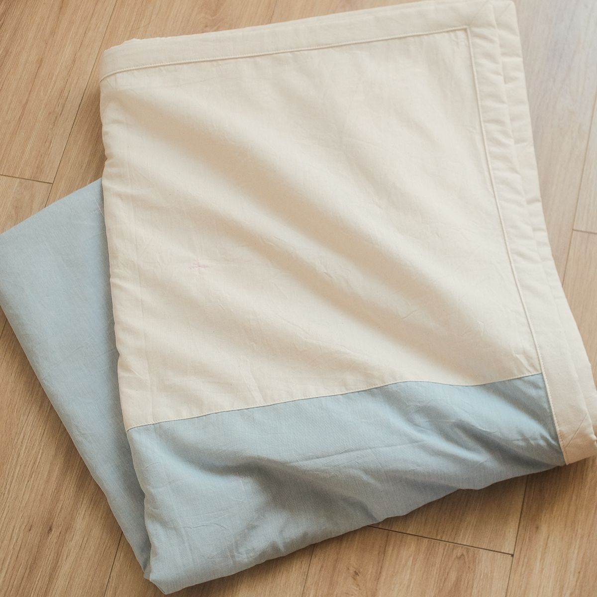 COTONEA Chăn 2 lớp Cotton linen/Musselin màu Pastel blue