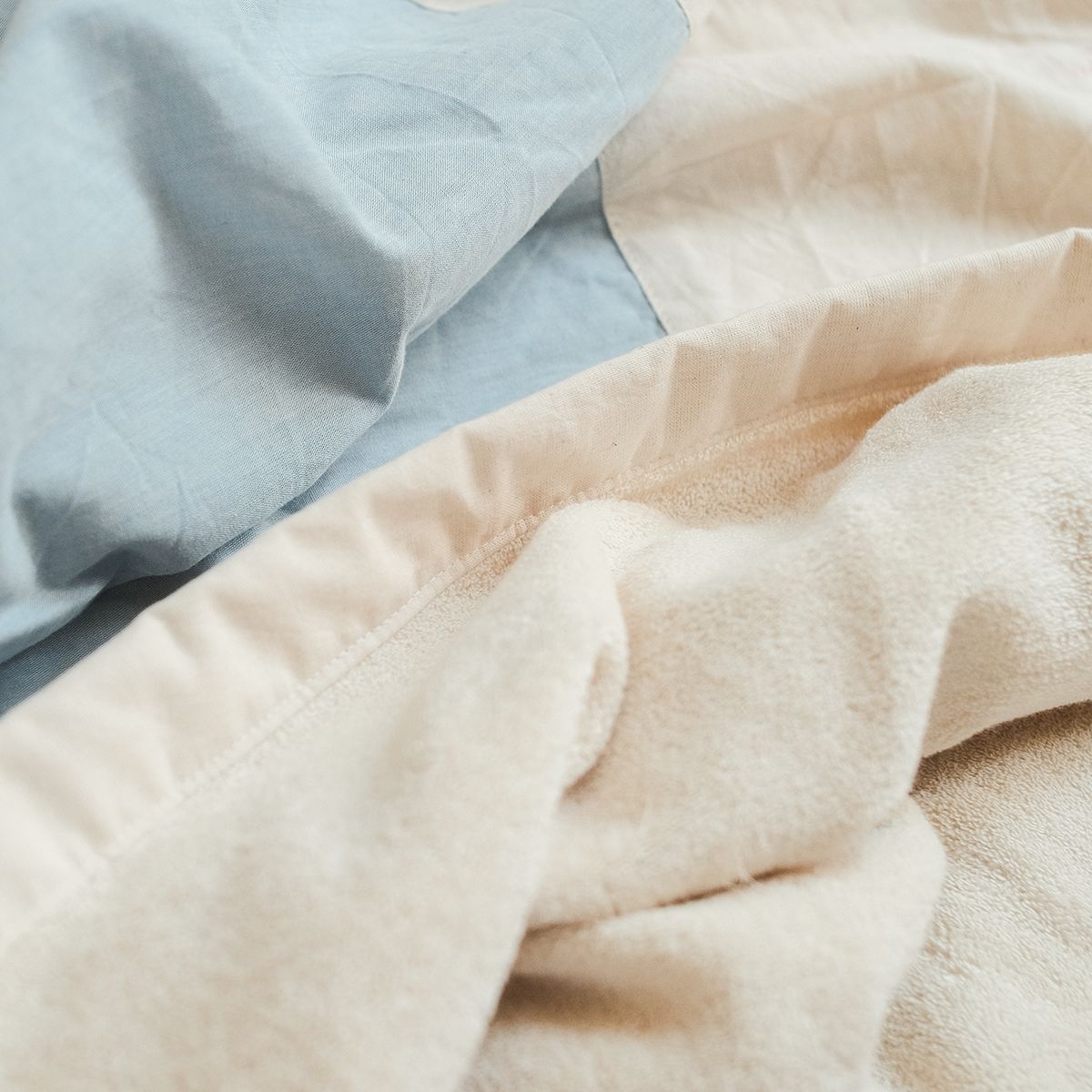 COTONEA Chăn 2 lớp Cotton chambray/Terry màu Pastel blue
