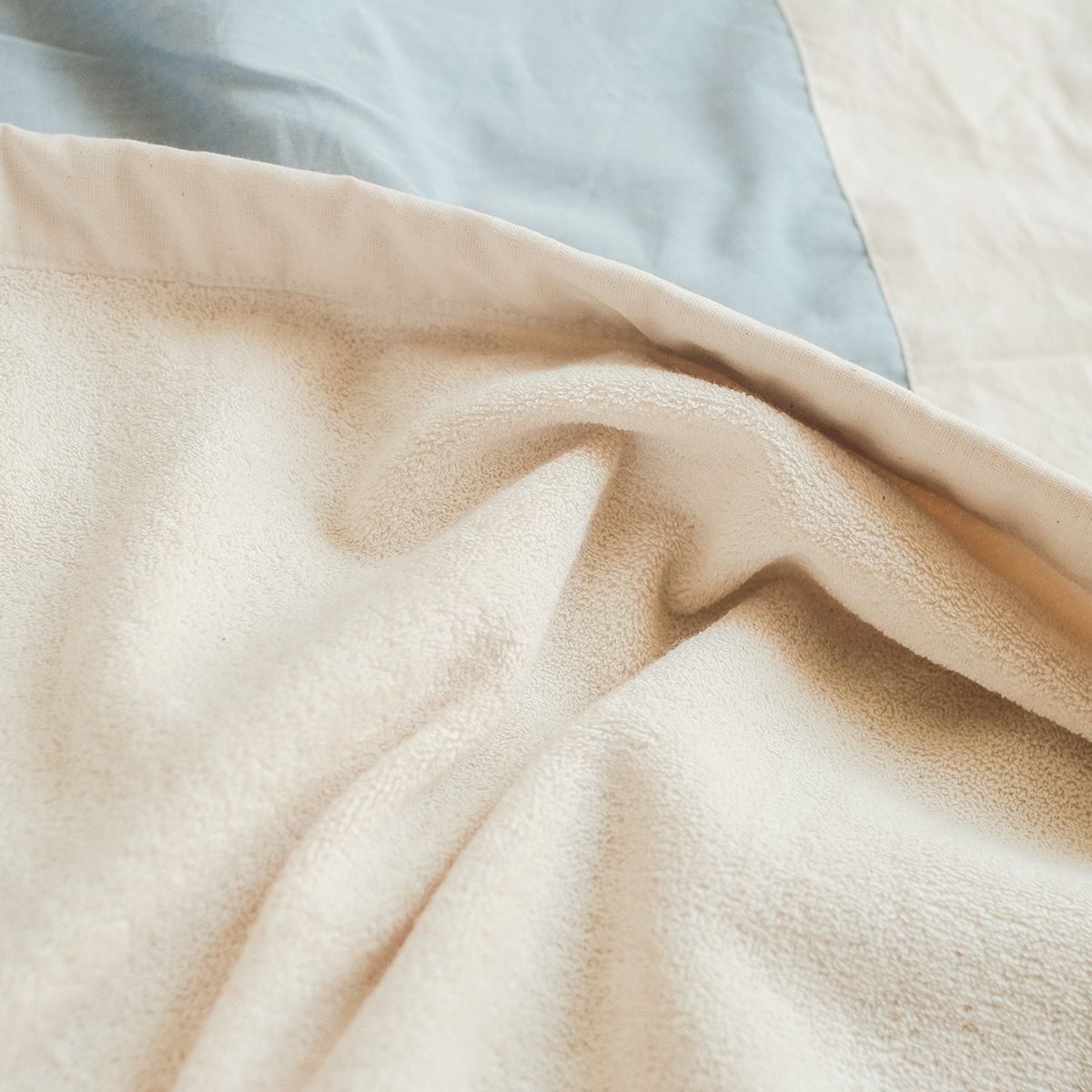 COTONEA Chăn 2 lớp Cotton chambray/Terry màu Pastel blue