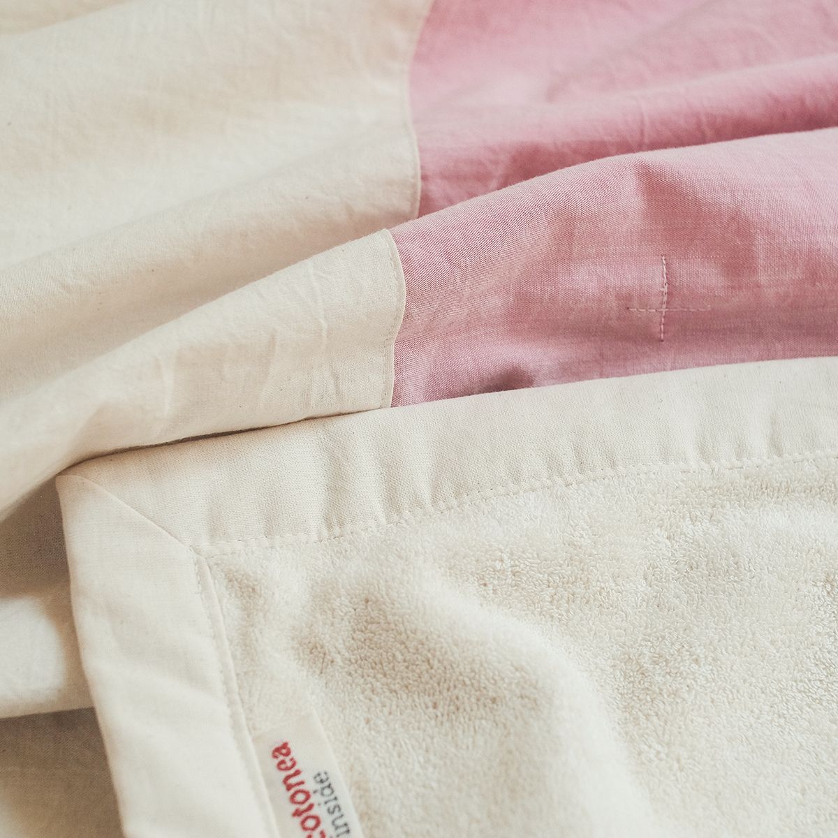 COTONEA Chăn 2 lớp Cotton Chambray/Terry màu Pastel pink