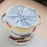  Sọt đựng đồ ghép vải dây rút 15L | Patchwork string Bucket bag | CHOI UPCYCLE 