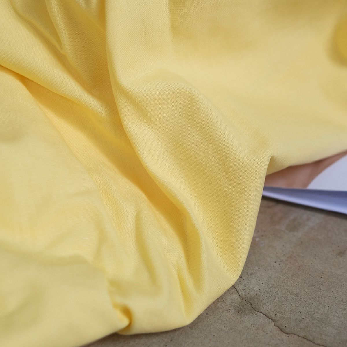 COTONEA Drap cotton bọc nệm dệt kiểu linen Yellow